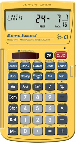 Calculated Industries 4019 Calculadora de Estimación de Materiales | Encuentra Costos de Materiales de Construcción para Proyectos de bricolaje,