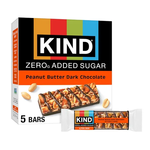 Vista 7 de KIND ZERO Barras sin azúcar añadida, caramelo, almendras y sal marina, aperitivos aptos para keto, libres de gluten, con 5g de proteína, 5