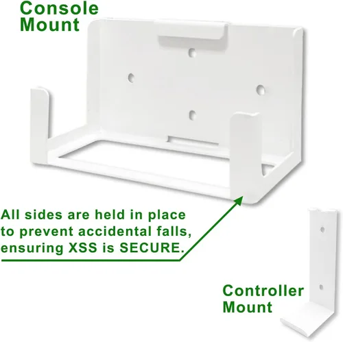 Vista 2 de ALIENERGY Wall Mount for Xbox Series S (Mount The Console & Accessories on Wall Near or Behind TV LeftRight), Wall Shelf Bracket Kit for XSS System