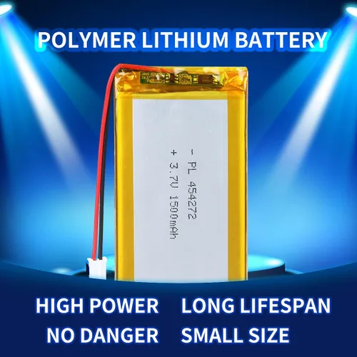 Vista 3 de 3.7V 1500mAh 454272 batería de iones de polímero de litio batería recargable Lipo con conector de paso de pH 0.079 in