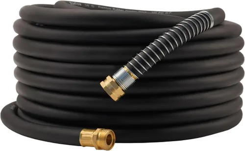 Vista 41 de WiseFlow Manguera de jardín de 3 pies x 5/8 pulgadas, manguera de goma resistente, manguera de agua con trenzado de cinco capas, accesorios macho