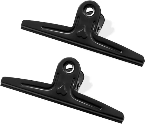 Coideal Pinzas de Bulldog extra grandes, color negro, 2 clips de toro jumbo resistentes de 11.8 in XXL de acero inoxidable (11 4/5 pulgadas)