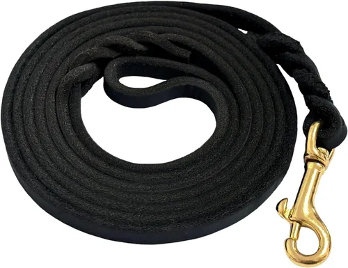 Vista 12 de Correa de cuero para perro Guiding Star 8 pies, Correas de perro resistentes, Correa de entrenamiento de cuero trenzado suave hecha a mano