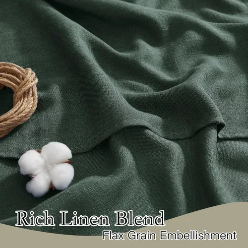 Vista 33 de RYB HOME Cortinas Cortas de Lino con Cenefas Swag - Niveles Semitransparentes para la Parte Superior de Ventanas, Decoración del Hogar con Filtrado