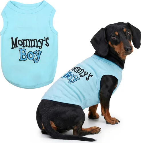 Vista 96 de Playera parisina para perros con palabras bordadas "I Love My Mommy" - 100% algodón, camiseta rosa para perros - Chaleco sin mangas para mascotas