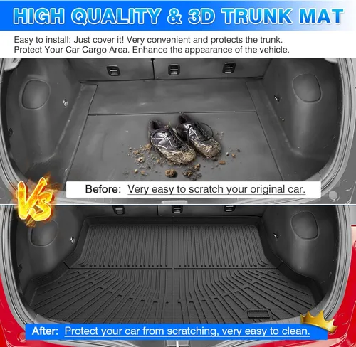 Vista 6 de Civic Cargo Liner - Alfombrilla para maletero para Honda Civic 2006-2011, alfombrilla de carga para todo tipo de clima para accesorios cívicos