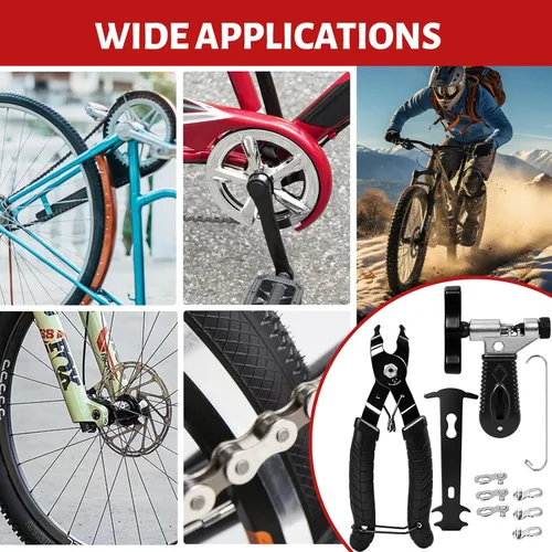 Vista 6 de Kit de reparación de herramienta de cadena de bicicleta SBGGRL, herramientas de remoción de cadena de bicicleta, herramienta de rompecadena