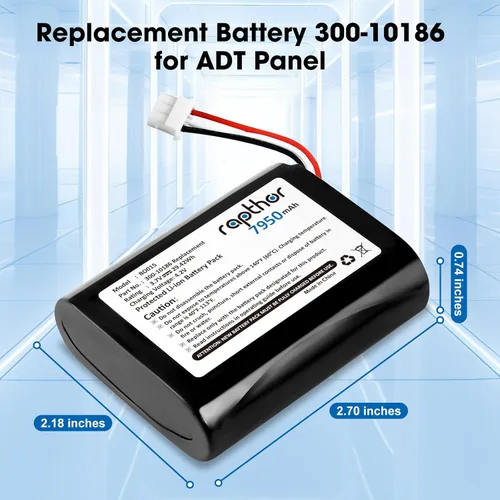 Vista 7 de rapthor Batería de repuesto 7950mAh 300-10186 para panel de seguridad inteligente ADT Command 3.6V / 3.7V / 4.2V 29.42Wh