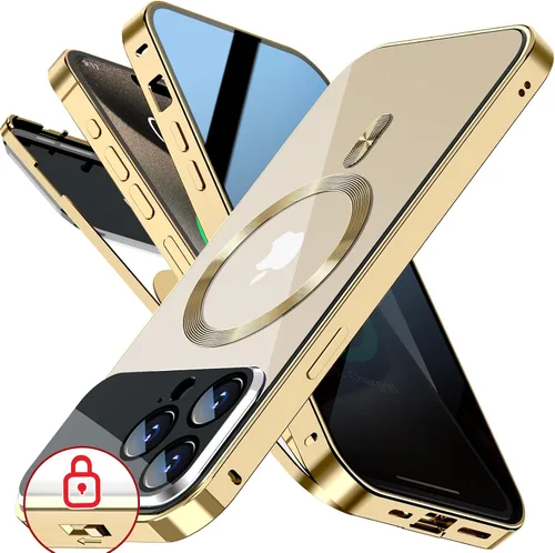 Vista 14 de [Protección completa de la cámara y bloqueo mecánico] Funda magnética de privacidad para iPhone 13 [compatible con MagSafe] [anillo de metal CD]