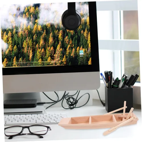 Vista 6 de EXCEART Decoración de mano para papá, papá, papá, modelo de barco de madera, velero de madera, modelo pequeño, barco de pesca, decoración de 1