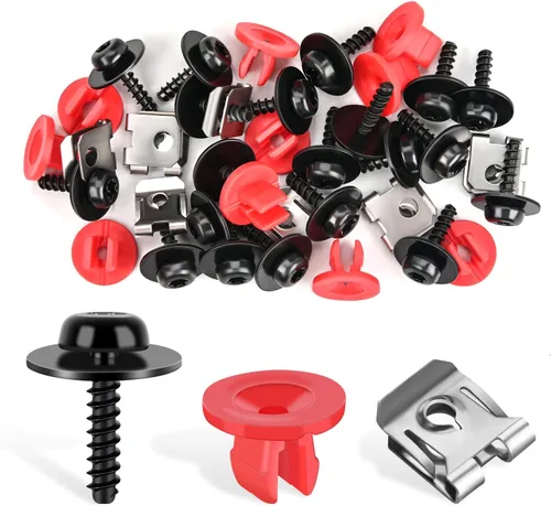 Vista 18 de GOOACC 70 piezas de protección contra salpicaduras para el motor, tornillos de protección del cuerpo del parachoques del guardabarros, retenedores