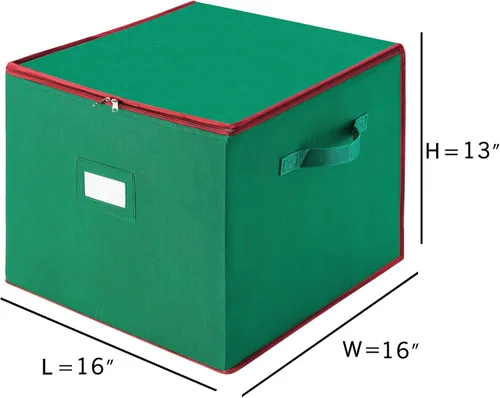 Vista 6 de Caja para guardar adornos navideños, con separadores, de la marca Tiny Tim Totes (capacidad para 75 adornos)