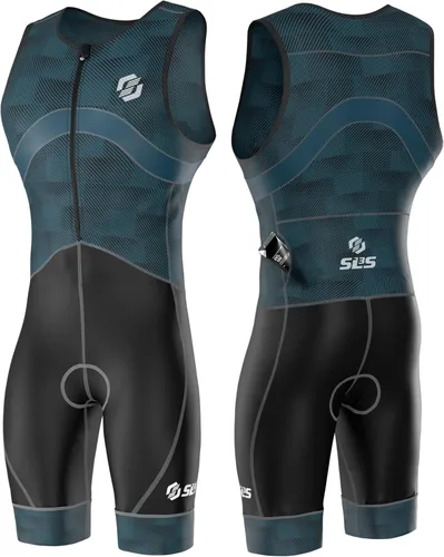 Vista 10 de SLS3 Traje de Triatlón para Hombre - Trisuit Premium para Hombre - Kit de Triatlón sin Mangas, de Secado Rápido con Bolsillo Grande en la Espalda