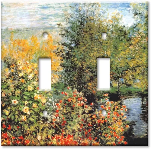 Vista 13 de Art Plates - Cubierta de placa de interruptor en blanco de dos bandas - Monet: Stiller Winkel - (Hecho en EE. UU.)