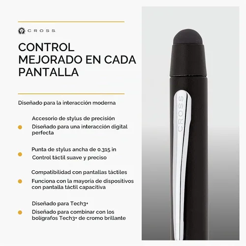 Vista 4 de Cross Tech3+ - Accesorio para lápiz capacitivo negro satinado, 0.315 in