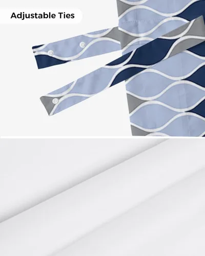 Vista 7 de Cenefa de amarre para ventanas, cortinas de arte abstracto de mediados de siglo, cenefas con bolsillo para barra, tratamientos de ventana