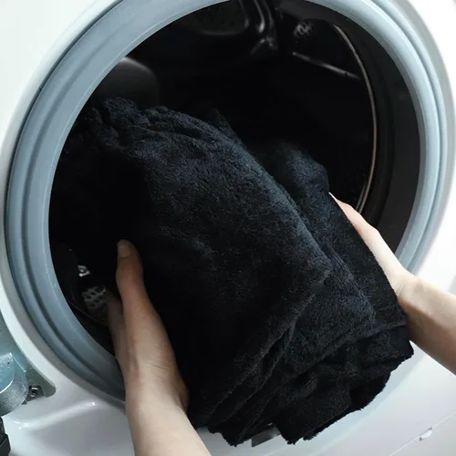 Vista 9 de Super Absorbent Quick Dry Spa Bath Wrap Shower Skirt and Hair Drying Turban - 2pc Set (One-Size, Black)