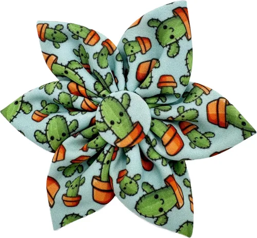 Huxley & Kent Molinete para mascotas | I'm Prickly Cactus (pequeño) | Accesorio de collar de lazo de resorte | Accesorio de collar divertido para