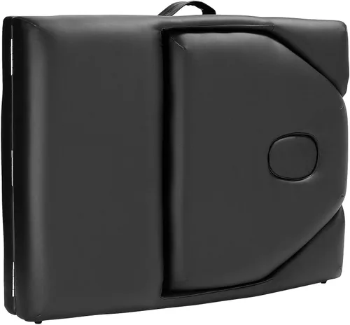 Vista 6 de Mesa de masaje portátil profesional con respaldo, varios colores disponibles, de Saloniture , Negro