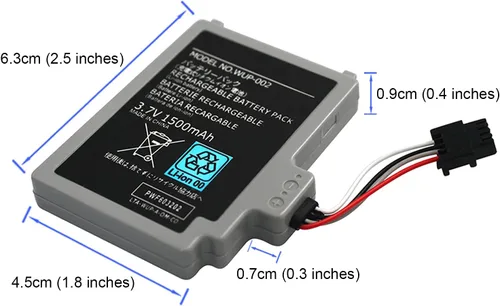 Vista 5 de OSTENT 37V 1500mAh Rechargeable Battery Pack Replacement for Nintendo Wii U Gamepad