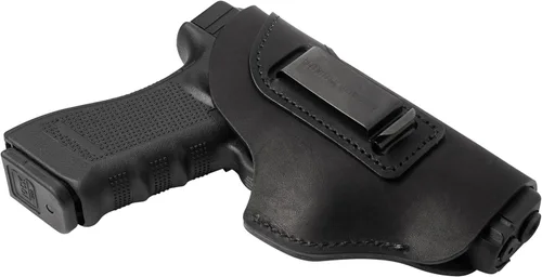 Vista 10 de Relentless Tactical IWB The Defender - Funda de cuero para pistolas S&W M&P Shield, GLOCK 17 19 22 23 32 33, Springfield XD & XDS, y pistolas