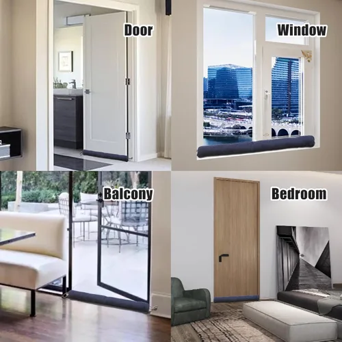 Vista 5 de Weighted Door Draft Stopper Under Door Noise Air Stopper Draft Stoppers for Door Bottom 35'' Under Door Gap Cold Air, Light, Noise Sound Odor & Dust