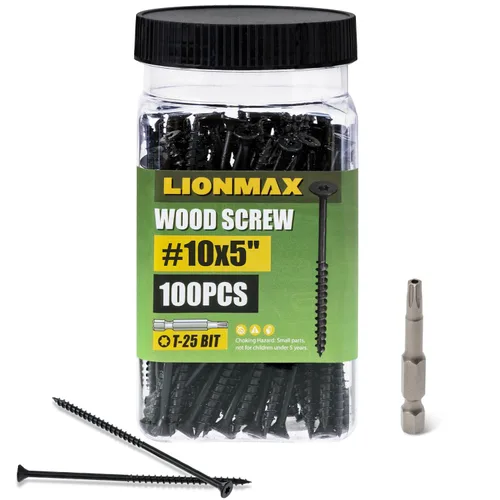 Vista 86 de LIONMAX Tornillos de cubierta de 4 pulgadas, tornillos para madera #10 x 4, 50 unidades, resistentes a la corrosión, revestimiento epoxi exterior