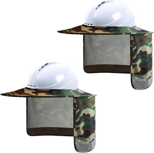 Vista 20 de Parasol para Casco Duro, Visera de Alta Visibilidad con Protección para el Cuello con Tira Reflectante, Accesorios para Casco Duro, Visera Completa