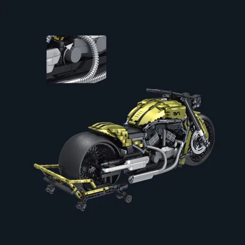 Vista 5 de MISINI 672110 Dark Night Phantom - Juego de bloques de construcción para motocicleta, 2427 piezas, tecnología 1:5 V2, modelo de locomotora