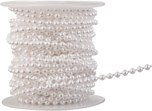 Vista 15 de Guirnalda de cuentas de perlas sintéticas para manualidades de 4mm rollo de hebra de perlas para decorar centros de mesa florales favor de fiesta