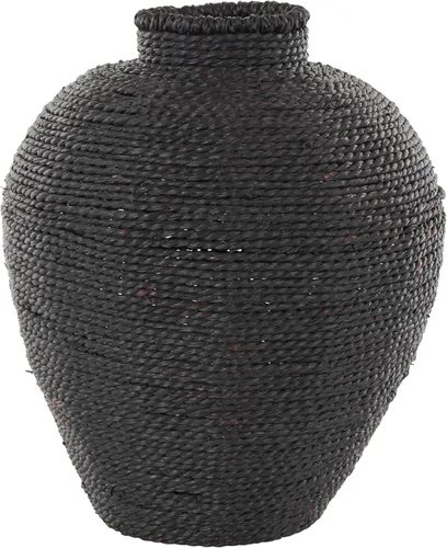 Deco 79 Jarrón decorativo de metal hecho a mano para centro de mesa, florero para decoración del hogar, 11 x 11 x 13 pulgadas, color negro
