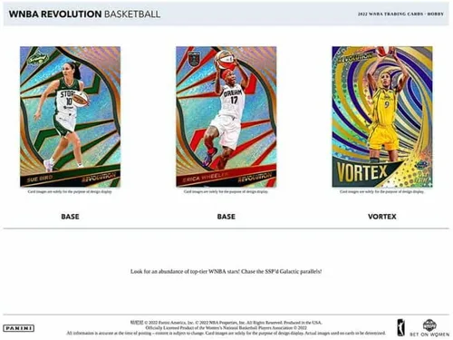 Vista 3 de Panini Revolution WNBA - Caja de baloncesto para pasatiempos 2022 (8 paquetes/5 cartas: 1 automóvil)