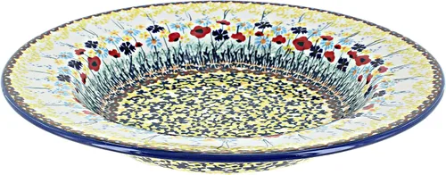 Vista 8 de Plato de sopa Christiana de cerámica polaca de rosa azul