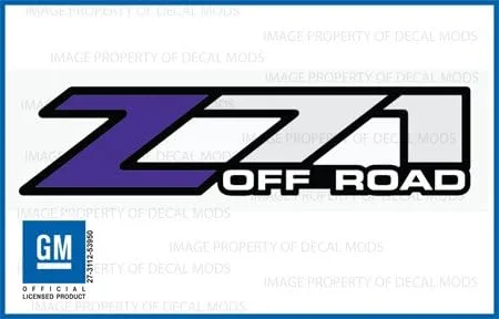Z71 Off Road - Calcomanías adhesivas moradas para Chevy Silverado - FPUR (2001-2006) lado de cama 1500 2500 HD (juego de 2)