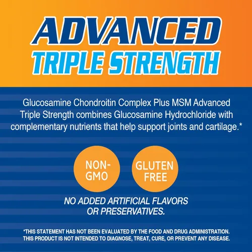 Vista 3 de 21st Century Glucosamine Chondroitin Complex Plus MSM Advanced Triple Strength Tablets, 120 unidades (27438)