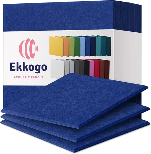 Vista 80 de Paquete de 12 paneles acústicos con aislamiento de sonido para paredes 12 x 12 x 0.4 pulgadas Paneles decorativos para amortiguación de sonido