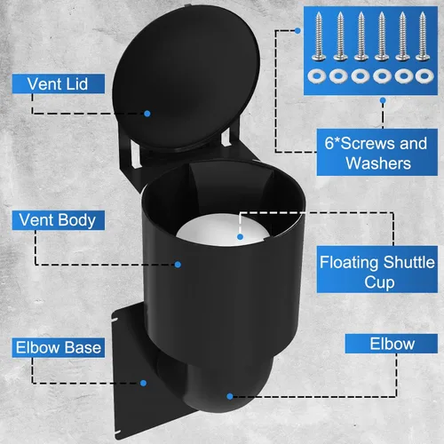 Vista 2 de Cubierta de ventilación de secadora de 4 pulgadas, sello de ahorro de energía natural, rejillas de ventilación de repuesto resistentes a los rayos