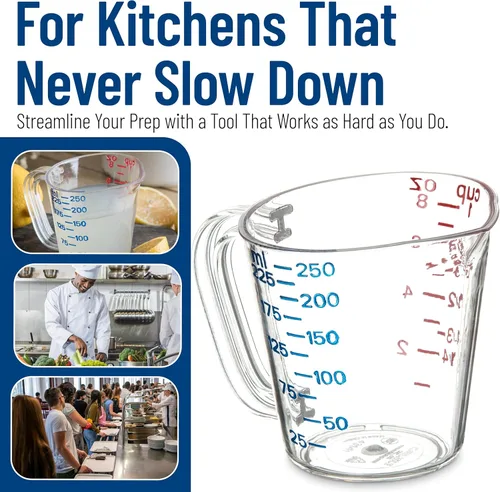 Vista 6 de Carlisle FoodService Products 4314107 Taza medidora de plástico comercial, 1 taza, transparente