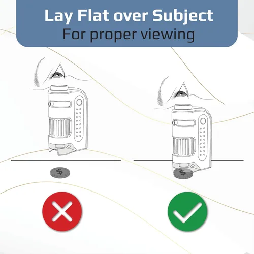 Vista 6 de Microscopio de bolsillo Carson MicroBrite Plus 60x 120x con iluminación de energía LED (MM-300).