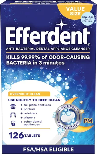 Vista 7 de Limpiador de dentadura Efferdent Anti-Bacterial, Por la noche, 1, 1