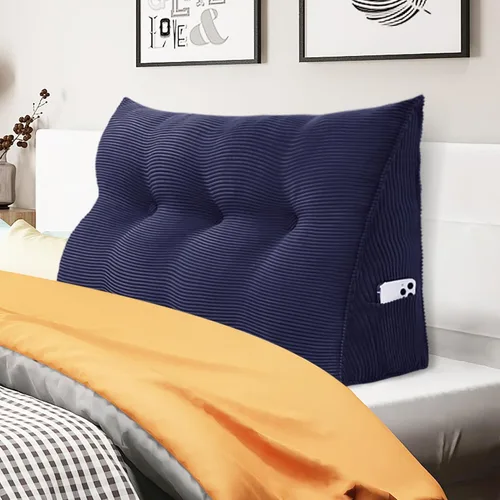 Vista 39 de Almohada de cuña para sentarse en la cama, almohada de lectura para adultos, soporte para respaldo, almohada de cabecero, sofá cama, cojín de Negro