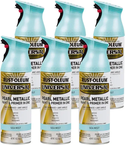 Vista 92 de Rust-Oleum 267298-6PK Pintura en aerosol martillada universal para todas las superficies, 12 onzas, blanco, paquete de 6