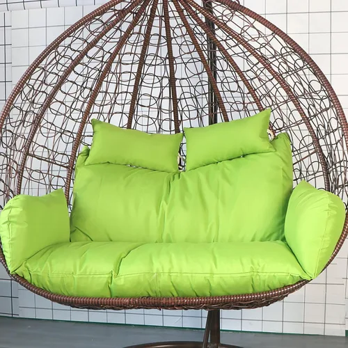 Vista 5 de Garcan Cojín para silla de columpio tipo hamaca, cojín doble para silla de huevo, de lujo, para exteriores, patio, sofá biplaza de mimbre para 2