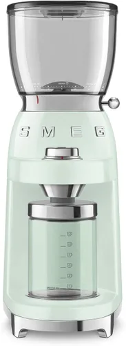 SMEG CGF11 Molinillo de café estilo retro Molino de rebabas con 30 ajustes de molienda, rebabas cónicas de acero inoxidable, tolva extraíble