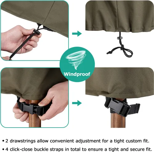 Vista 5 de SunPatio Fundas para muebles de patio, funda impermeable para mesa redonda y sillas para patio y comedor, juego de conversación al aire libre