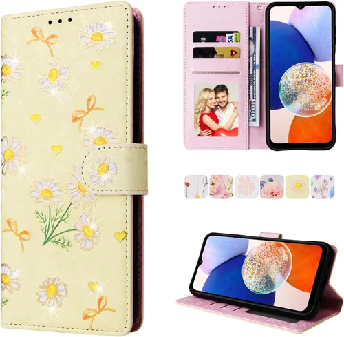 Vista 34 de UEEBAI Funda tipo billetera para Samsung Galaxy A16 4G/5G, cubierta de cuero PU con soporte, bloqueo RFID, funda flip con ranuras para tarjetas