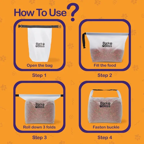 Vista 3 de Bolsa de viaje de comida para perros de 80 tazas, recipiente portátil grande, a prueba de fugas, resistente al agua, con gancho y bucle, plegable