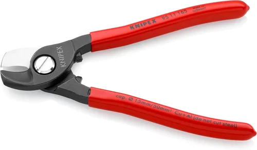 Vista 2 de KNIPEX Tijeras para Cable, 16,5 cm de L, 1/0 AWG, Rojo