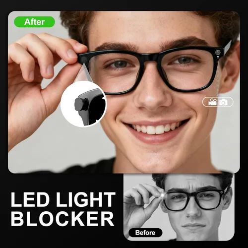 Vista 2 de Paquete de 4 fundas bloqueadoras de luz LED compatibles con Ray-Ban Meta Wayfarer/Skyler/Headliner (y Gen 2) Oakley Meta HSTN accesorios