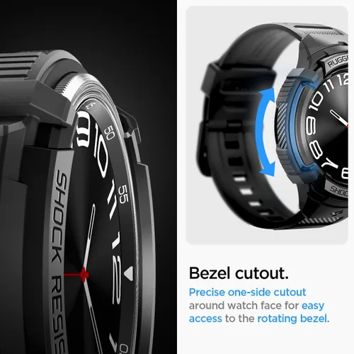 Vista 6 de Spigen Rugged Armor Pro Diseñada para Samsung Galaxy Watch 6 Classic 47mm Funda con Banda Cubierta Protectora de TPU con Correa